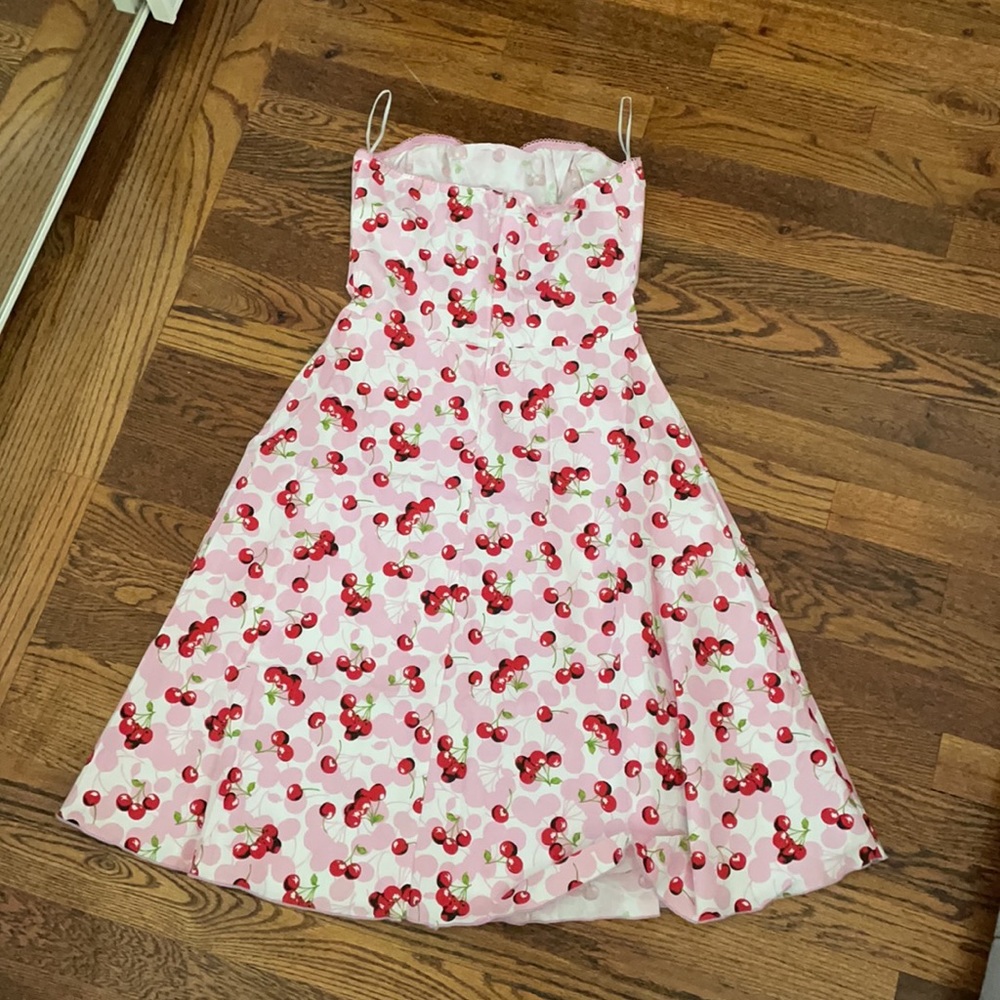 NWT NEWPORT S-M Cherry🍒 dress pink red sweetheart - Picture 2 of 4